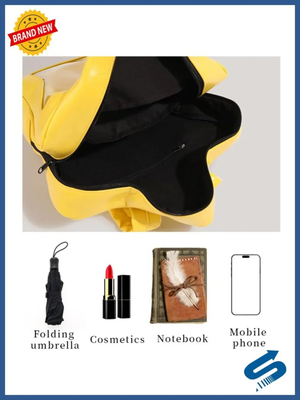 PU Leather Star Shape Ita Bag Pin Display Backpack with Window